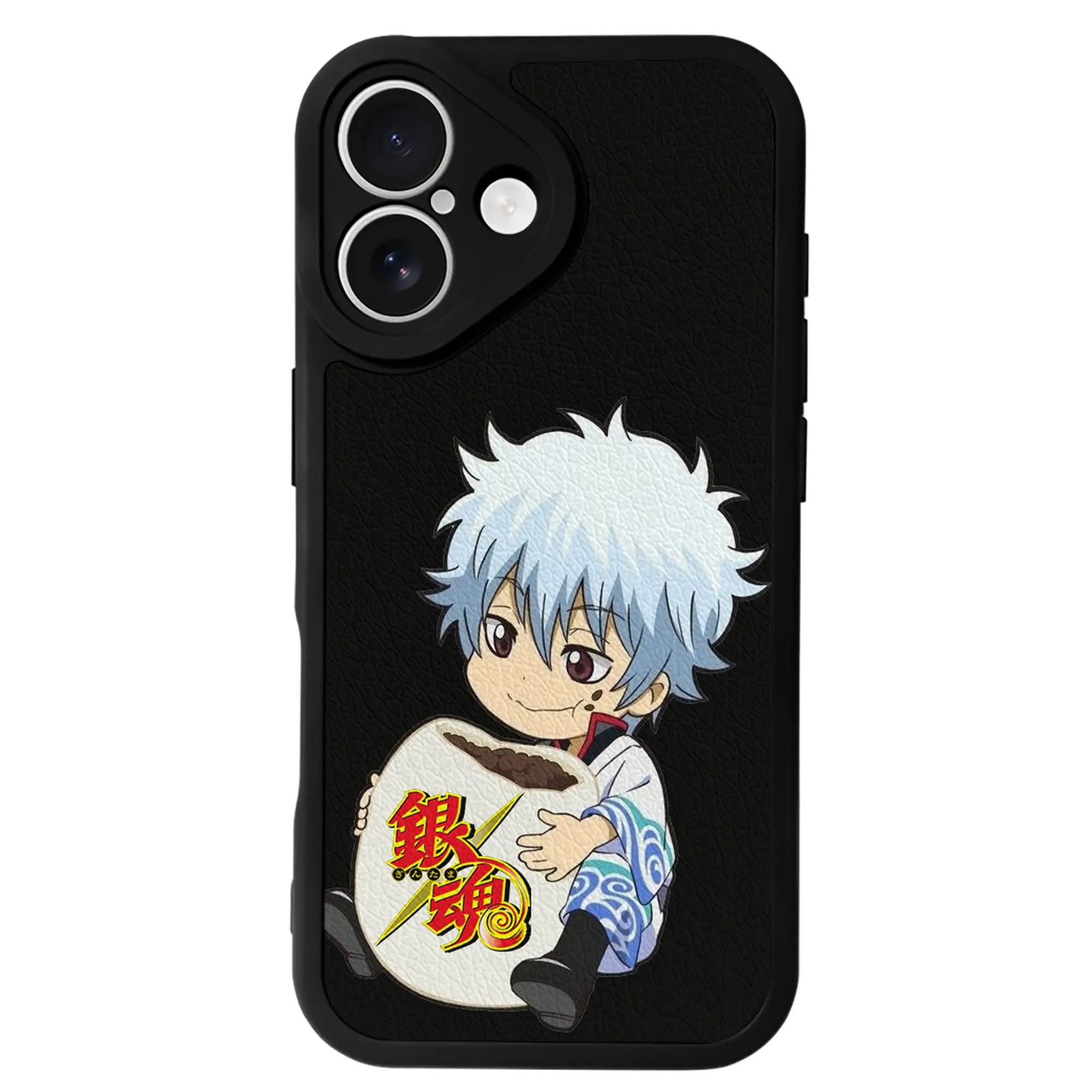 銀魂 グッズ 坂田 銀時 - IPhone 16シリーズ対応 ・ シリコンスマホケース ・ レザー調 ・ 高精度フィット ・ 耐衝撃 ・ ワイヤレス充電対応 ・ 精密カット